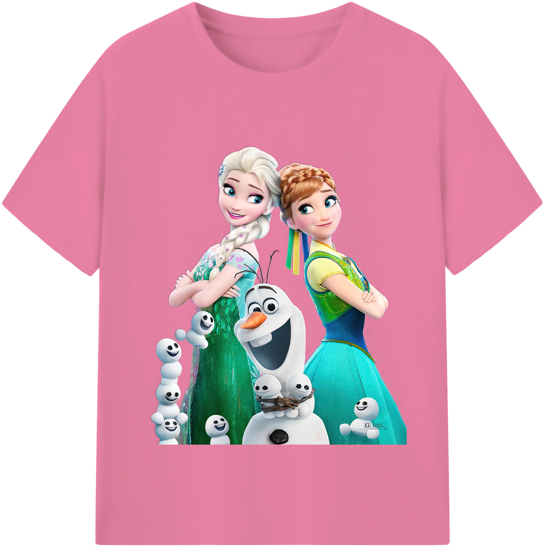 （画像用） アナと雪の女王 アンナ エルサ Frozen Anna Elsa 綿100％半袖Tシャツ（フロントプリント）